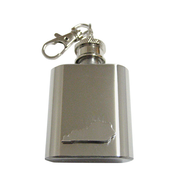 Kentucky State Map Shape Keychain Flask - Picture 1 of 1